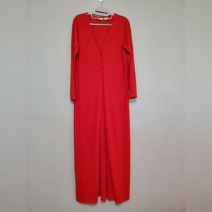 Vintage Shape FX By Newport News Long Red Cardigan Size 14p